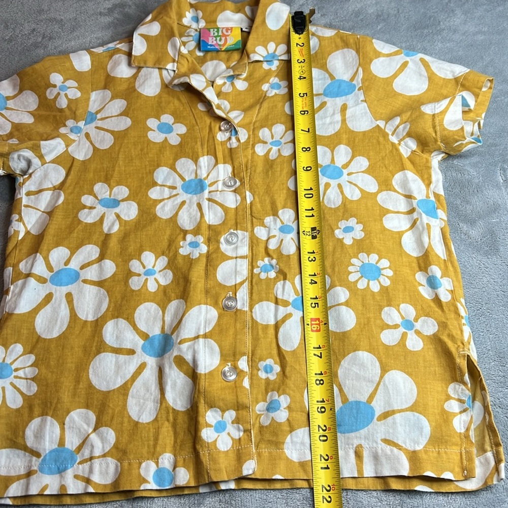 🎯Rare NWOT Big Bud Press "XL Lazy Daisy" Button Up Shirt Top Size Petite Unisex - Picture 11 of 13